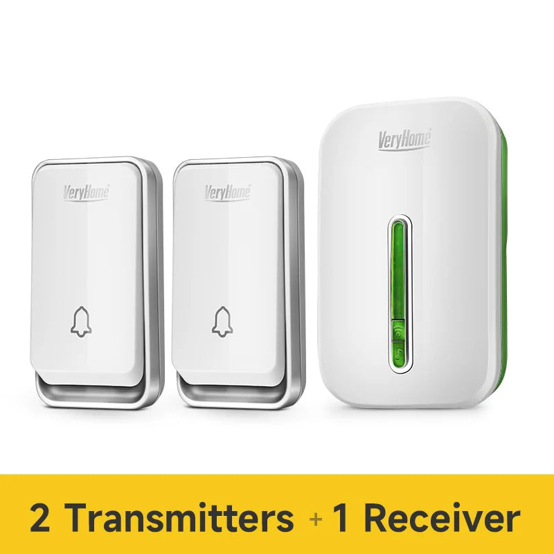 VeryHome Wireless Doorbell Smart Door Bell Home Waterproof Cordless Ring Dong Chime House Call  220V timbre casa calling button