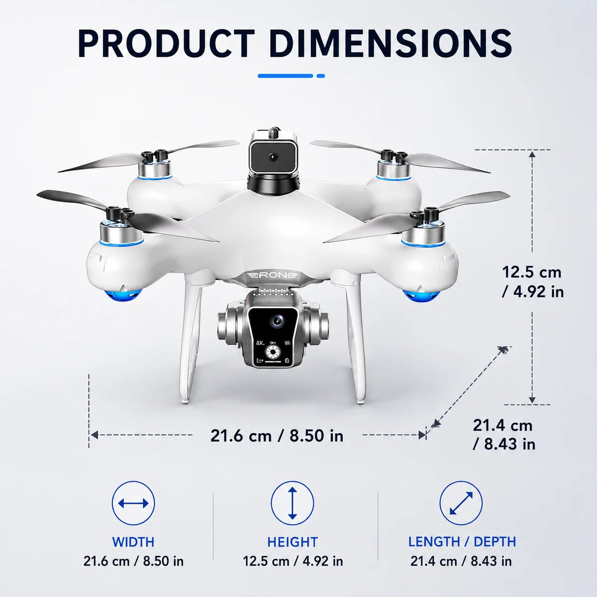 ZNLYRION Brushless Drone KY102 With Screen Remote 360 Obstacle Avoidance HD Dual Camera Optical Flow Hover Color LED Light RC Aerial Quadcopter