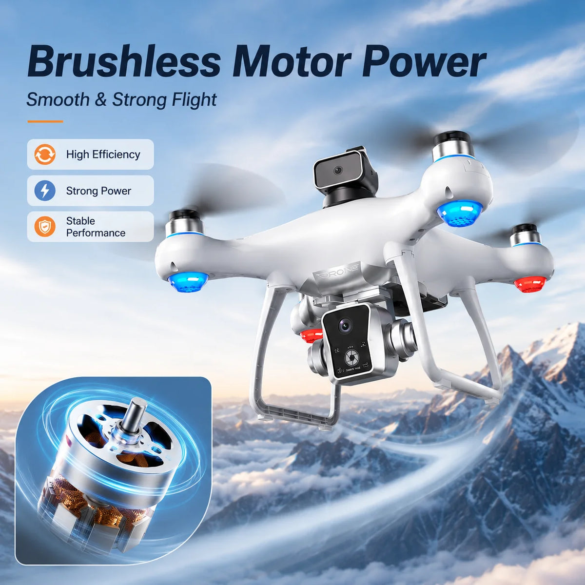 ZNLYRION Brushless Drone KY102 With Screen Remote 360 Obstacle Avoidance HD Dual Camera Optical Flow Hover Color LED Light RC Aerial Quadcopter