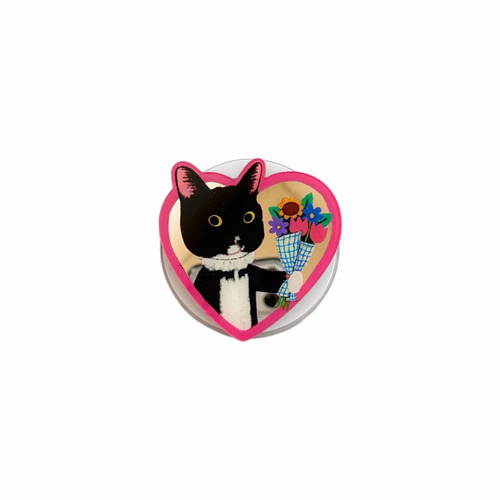 Funny Cartoon Black Cat Magnetic Phone Case for Samsung Galaxy Z Fold 8 7 Fold 7 8 Fold 8 Ultra Cover With Magsafe Stand Chain
