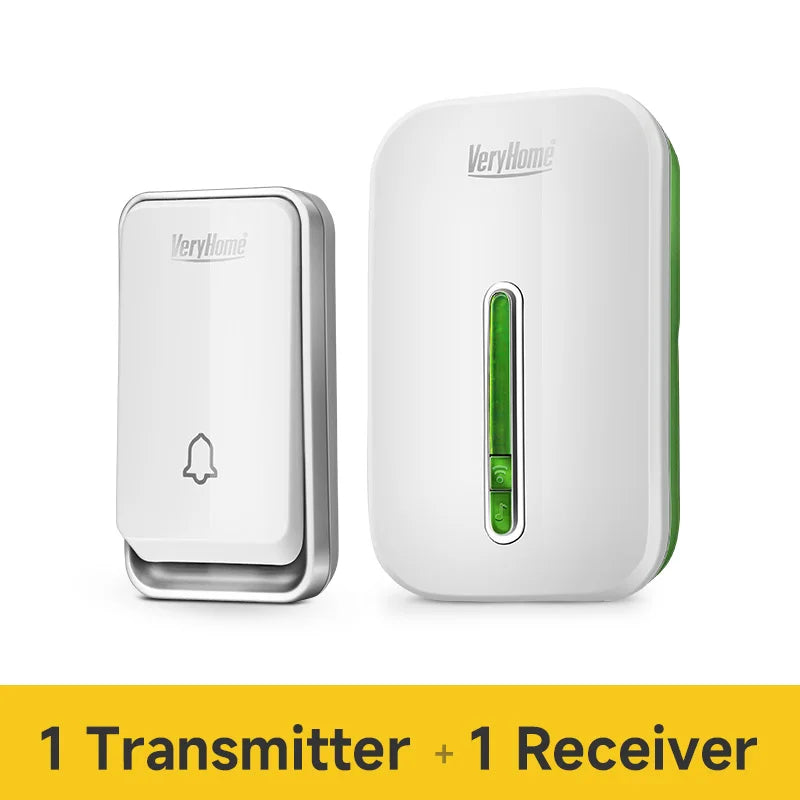 VeryHome Wireless Doorbell Smart Door Bell Home Waterproof Cordless Ring Dong Chime House Call  220V timbre casa calling button