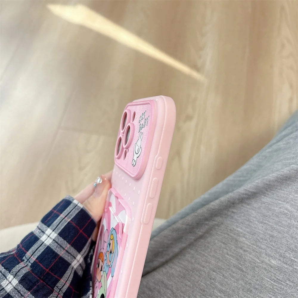 New Korean cute pink star person with fashionable hanging rope, suitable for iPhone 17/13/14/15/16 Pro Max anti drop protective