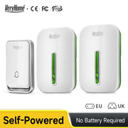 VeryHome Wireless Doorbell Smart Door Bell Home Waterproof Cordless Ring Dong Chime House Call  220V timbre casa calling button