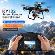 ZNLYRION Brushless Drone KY102 With Screen Remote 360 Obstacle Avoidance HD Dual Camera Optical Flow Hover Color LED Light RC Aerial Quadcopter