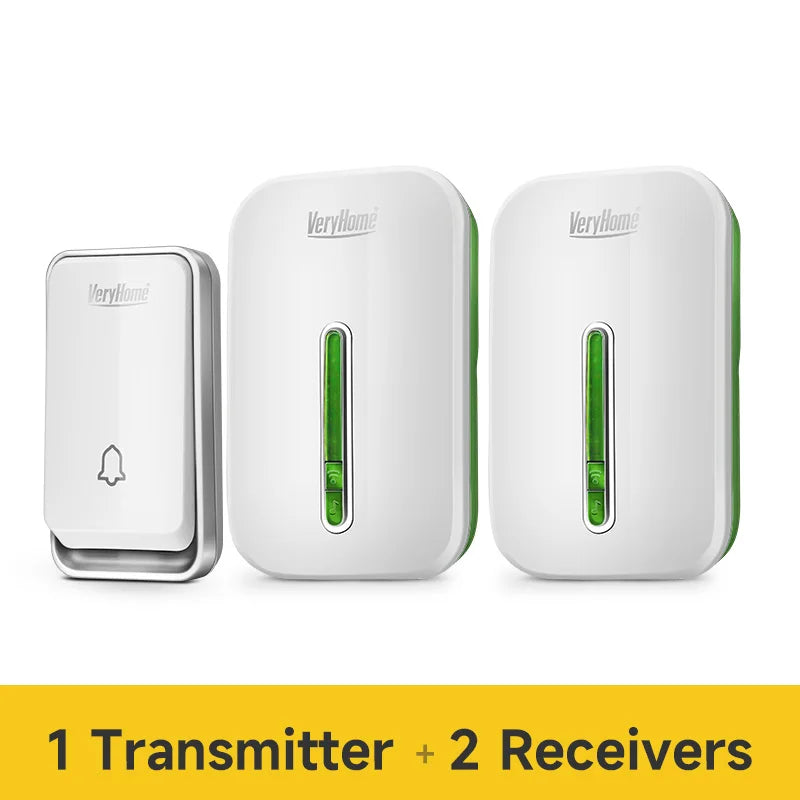 VeryHome Wireless Doorbell Smart Door Bell Home Waterproof Cordless Ring Dong Chime House Call  220V timbre casa calling button