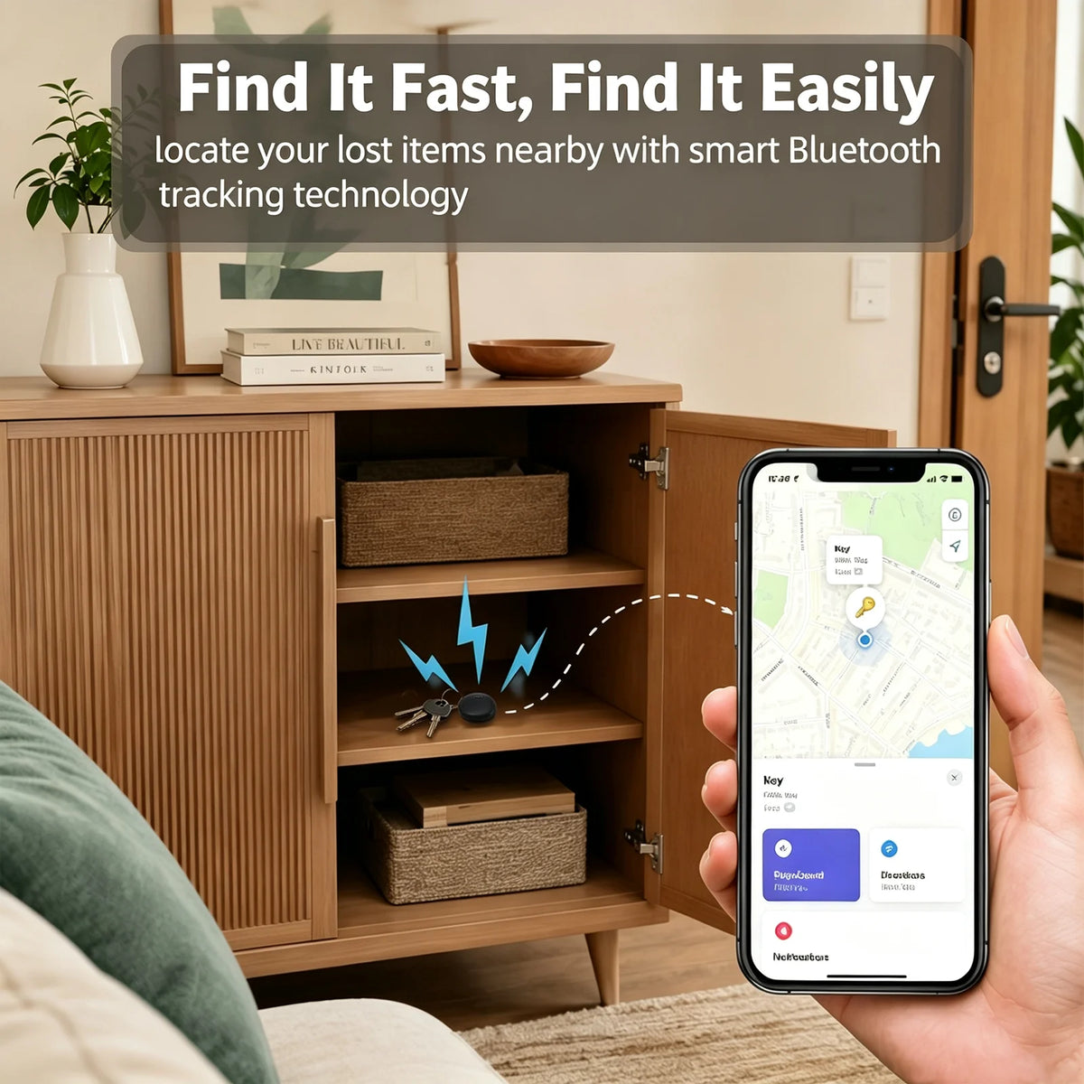 Smart Air Tag Bluetooth Tracker Item Finder Compatible with Apple Find My Android Locate Keys Wallet Luggage Pet