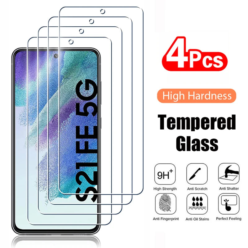 4PCS Tempered Glass for Samsung Galaxy S23 S20 FE S21FE 2.5D 9H Protective Screen Protector Film For Samsung Galaxy S21 FE Glass