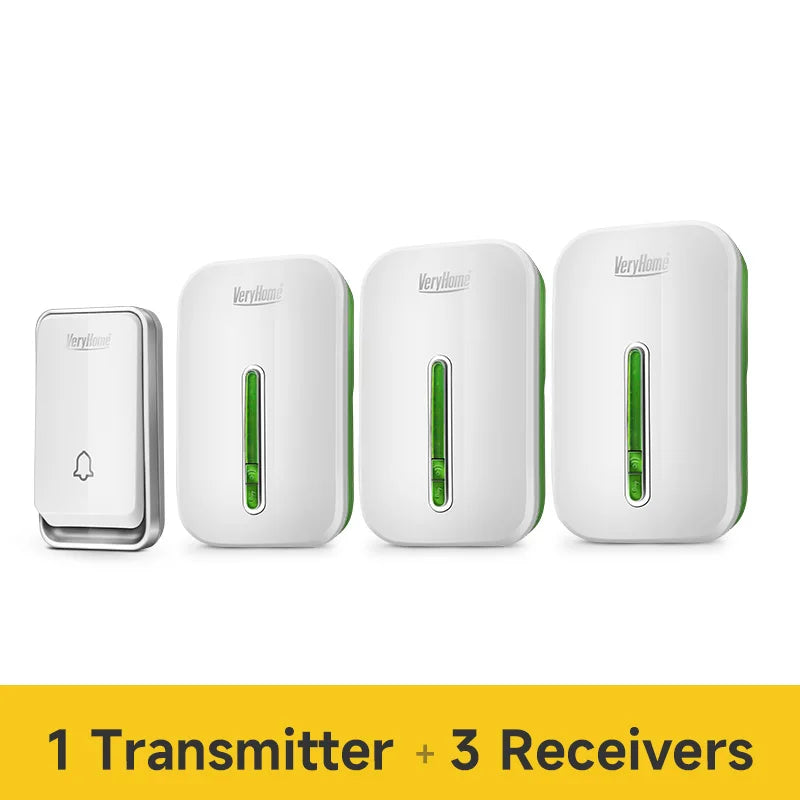 VeryHome Wireless Doorbell Smart Door Bell Home Waterproof Cordless Ring Dong Chime House Call  220V timbre casa calling button