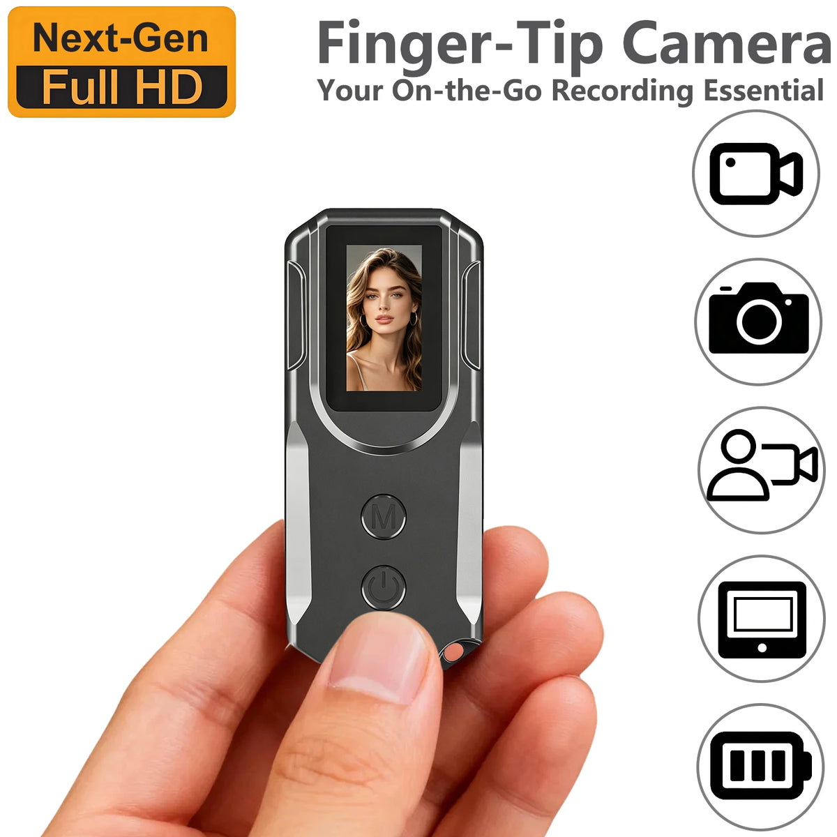 Next-Gen Portable Body Camera Fingertip Control Law Enforcement Police Military Surveillance Handheld HD Video Recording Device