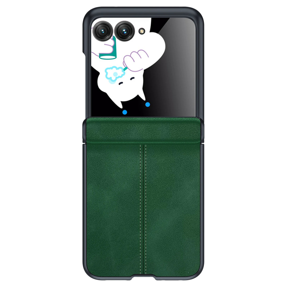 618 Hot Deals for Motorola Razr Ultra 2024/Pro 2025/Pro 2026 Case,with Hinge Protection,Ultra Thin PU Leather Matte Case-Green