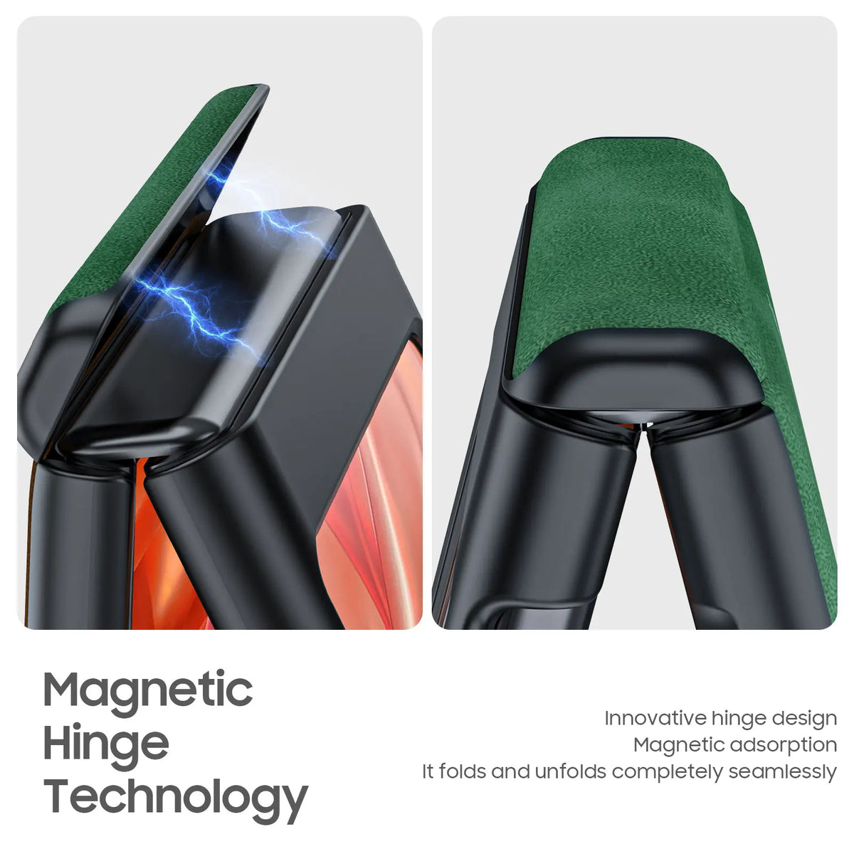 618 Hot Deals for Motorola Razr Ultra 2024/Pro 2025/Pro 2026 Case,with Hinge Protection,Ultra Thin PU Leather Matte Case-Green