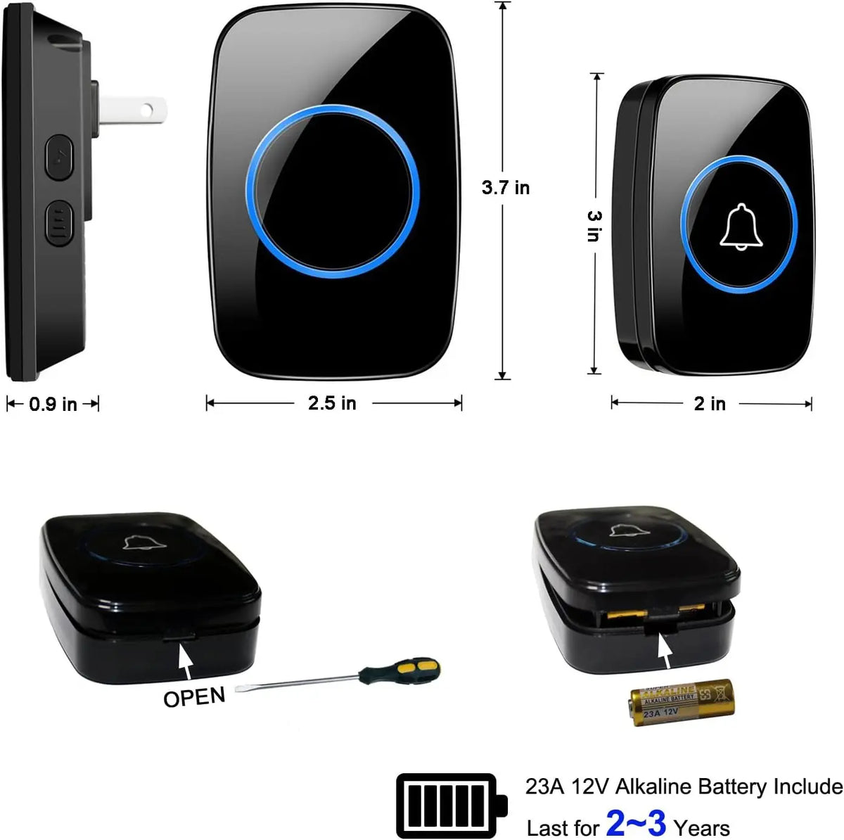 Smart Home Welcome Doorbell - Wireless Intelligent Waterproof with 150M Remote EU/US Plug Compatible Smart Door Bell Chime