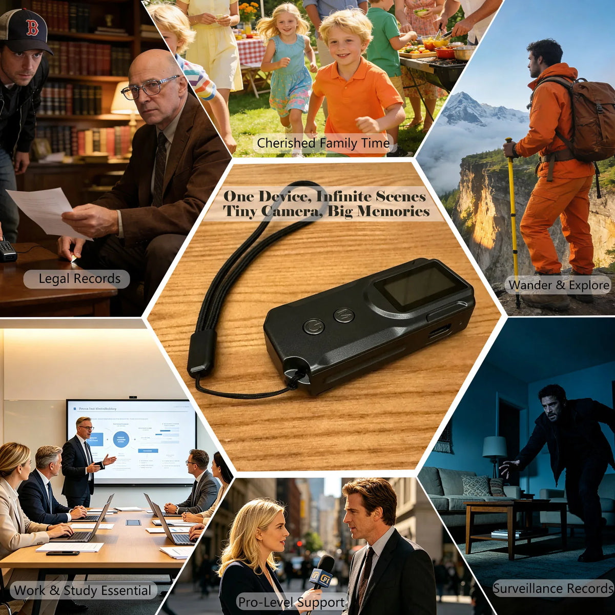 Next-Gen Portable Body Camera Fingertip Control Law Enforcement Police Military Surveillance Handheld HD Video Recording Device