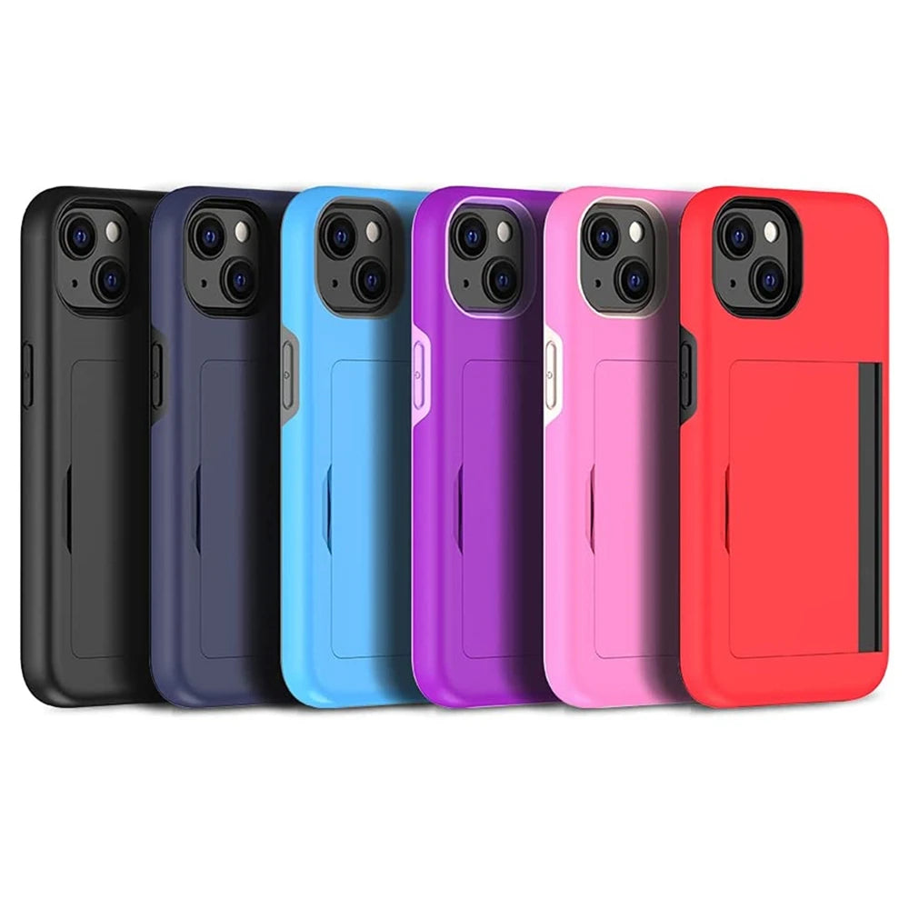 Wallet 3-Card Slot Case for Apple iPhone 13 Mini, Credit Card Holder, Bumper Coque, Fashion, 2021