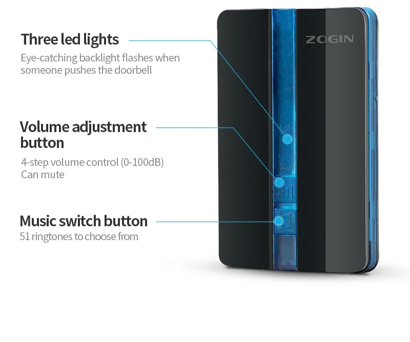Wireless Doorbell Waterproof Self-powered Button Intelligent Door Bell Sets Home Welcome Outdoor 1 2 3 Receiver EU AU US UK Plug
