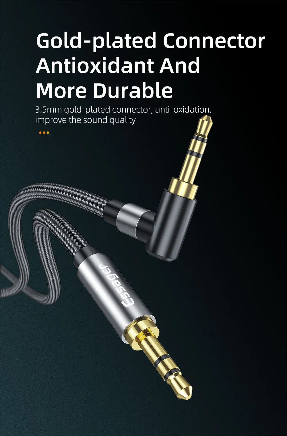 Essager Audio Cable Jack 3.5mm Male to Male Speaker Cord 90Degree Right Angle AUX Cable For Xiaomi Headphone Extension Wire Line