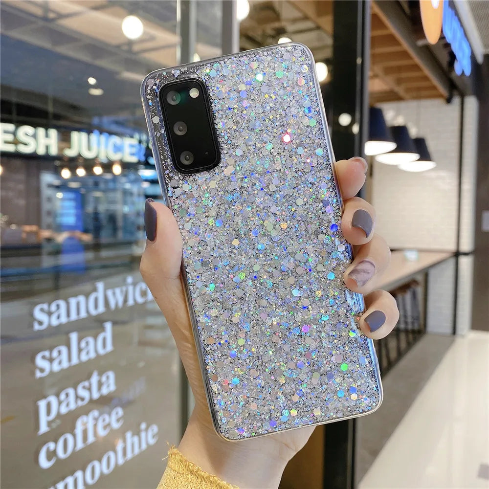 Bling Sequins Glitter Case For Samsung Galaxy S26 S26Plus S26Ultra S25 S24 S23 S22 S21 Ultra FE Plus A16 A55 A35 A25 Soft Cover