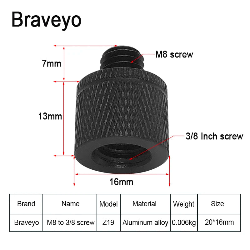 Camera Adapter Screw 3/8 to M6 M8 M10 M12 Inch Photography Screw Tripod Ballhead Mount Accessories For Dslr Live Flash Bracket