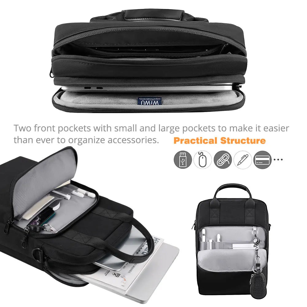 WIWU Laptop Bag for MacBook Air 13.6 2025 Waterproof Shoulder Bag for MacBook Pro 13 Air 13 Carry Case for iPad Pro Air 13 12.9