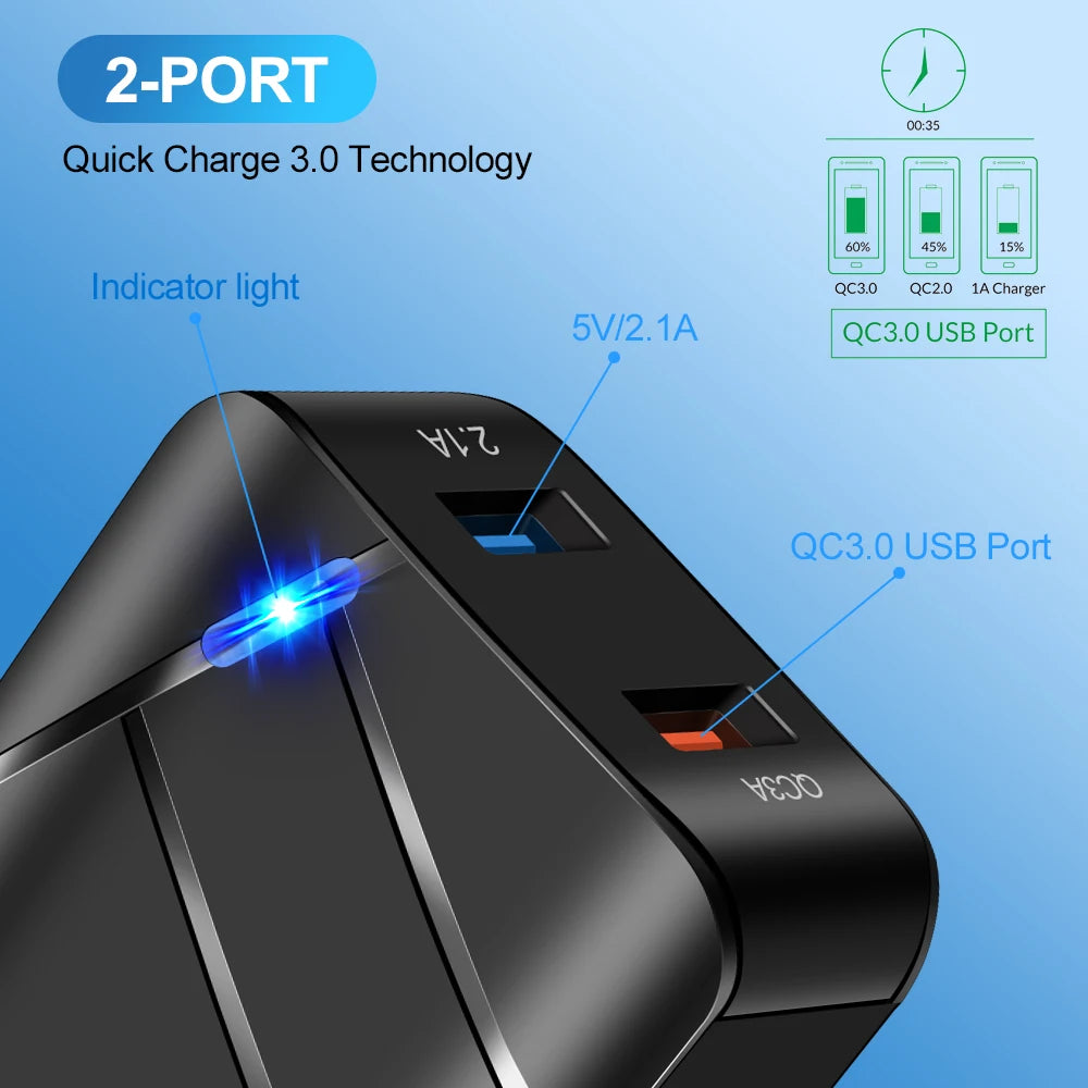 AIXXCO USB PD Quick Charge 28W 40W USB Charger QC3.0 2A Fast Wall Charger Mobile Phone Charger for Samsung Xiaomi iPhone 12