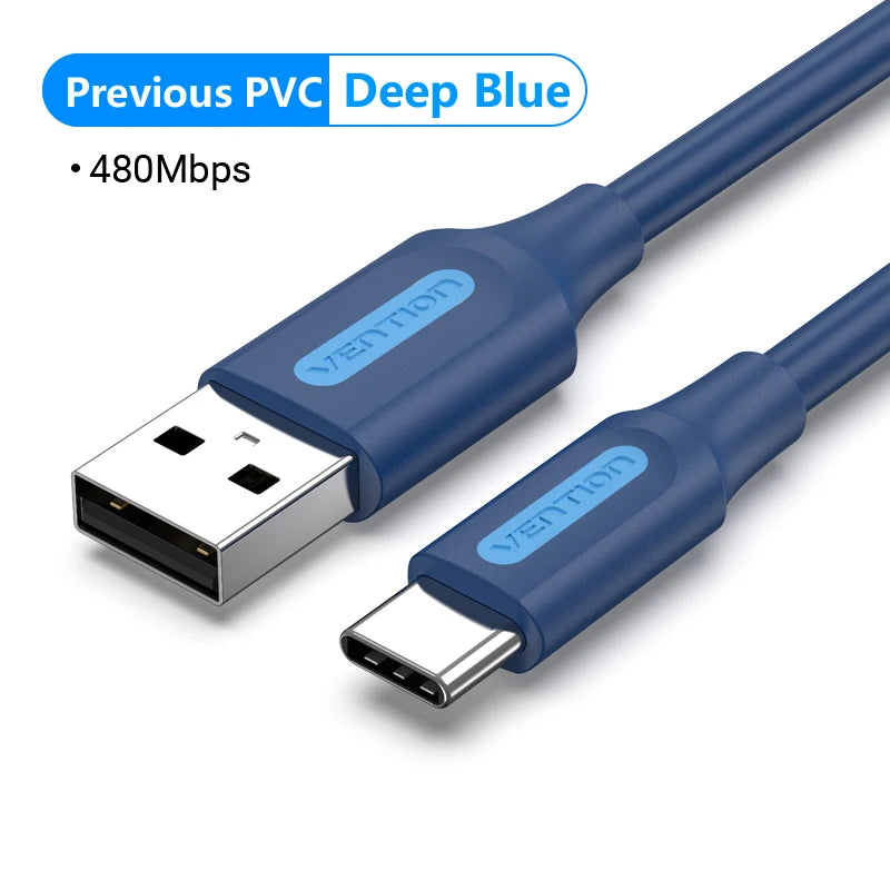 Vention USB Type C Cable 3A Fast Charging USB 3.0 Cable for Samsung Galaxy S10 S9 Huawei P20 10 Pro Type-C Data Charging Cable