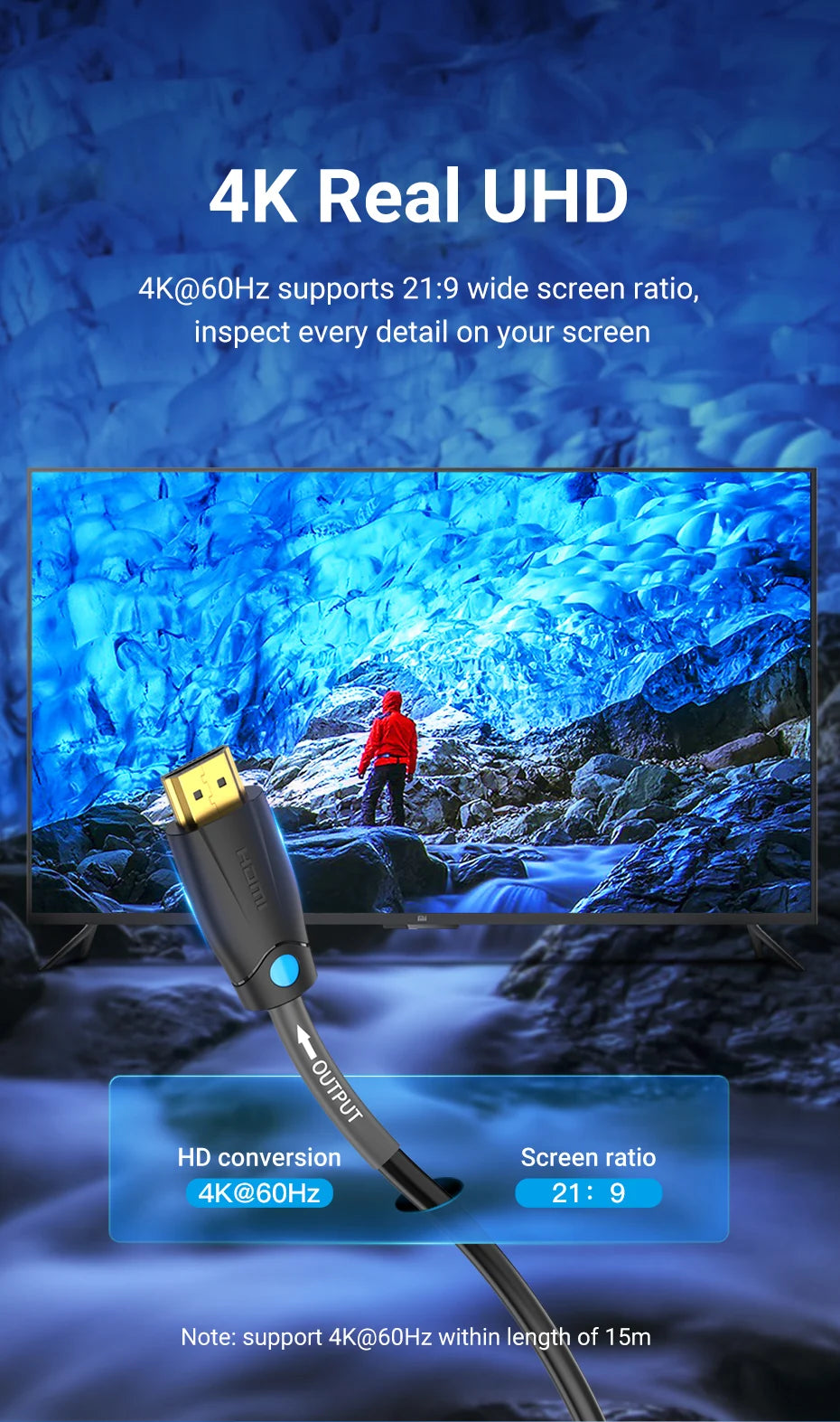 Vention HDMI Cable 4K/30Hz 1080P/60Hz HDMI Cable for Structure Cabling Engineering Line for Projector PS3/4 HDTV HDMI 1.4 Cable