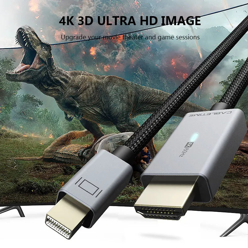 CABLETIME Mini DP to HDMI Cable Thunderbolt 2 Displayport 4K/60Hz Aluminum Shell Converter for Surface Pro6 Dell XPS C324