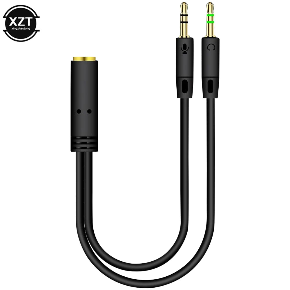 2 in 1 Male To Female Aux Audio Cable Y Splitter Cable 3.5mm MP3 MP4 Stereo Plug Adapter Jack For Headphone Computer Cable