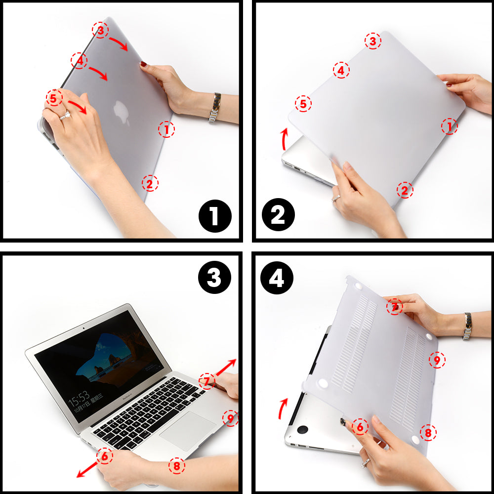 Frosted Laptop Case For Macbook Air 13 A2337 A1466 For Mac M1 Chip Pro 13 A2338 For Macbook Pro 14.2 16.2 Matte Protective Cover