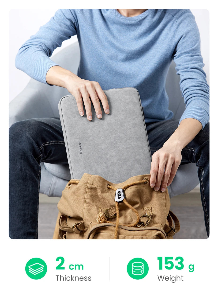 UGREEN 13-14.9 Inch Leather Laptop Bag for Macbook Air Macbook Pro 13 Notebook Bag Case for iPad Pro Air Laptop Sleeve Case