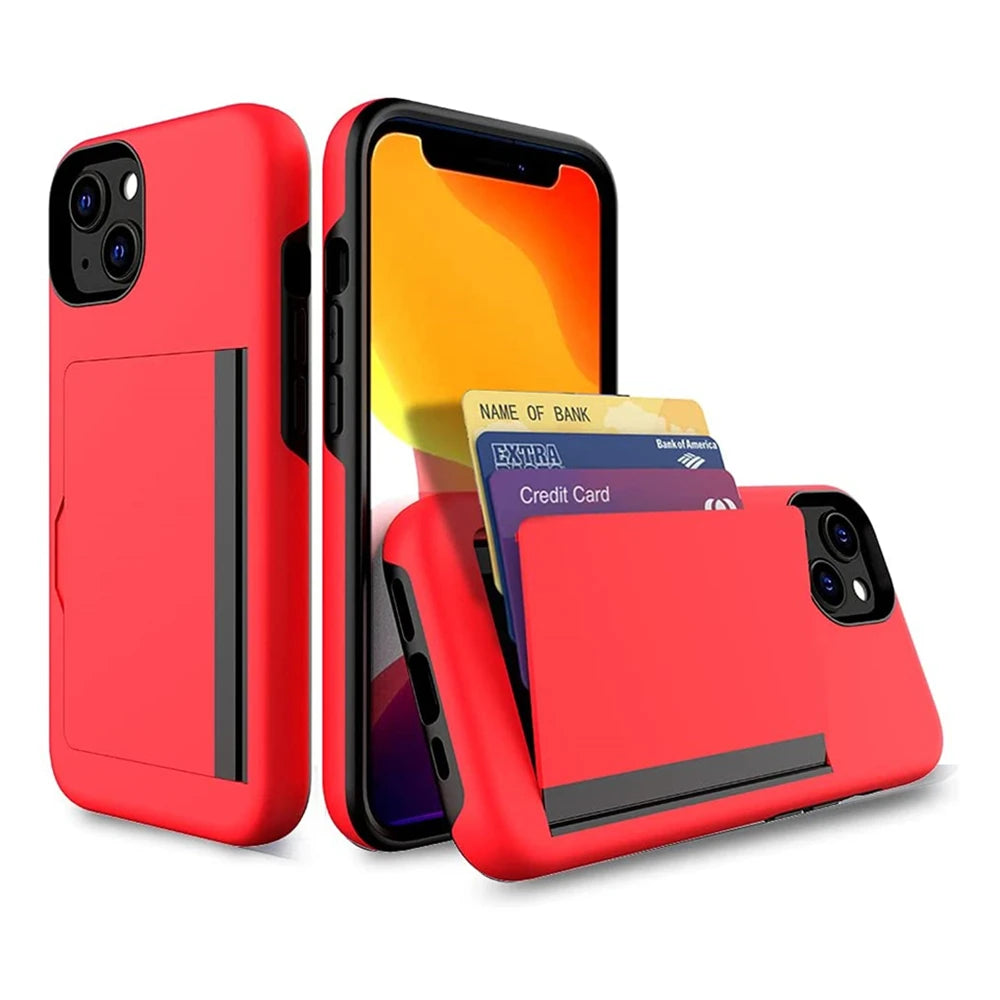 Wallet 3-Card Slot Case for Apple iPhone 13 Mini, Credit Card Holder, Bumper Coque, Fashion, 2021
