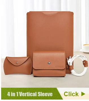 Computer Sleeve Case for ( MacBook Mac Book iPad ) Air M1 M2 13 14 15 6 16 Pro 12 9 11 Inch Cover Bag Pouch Briefcase Leather