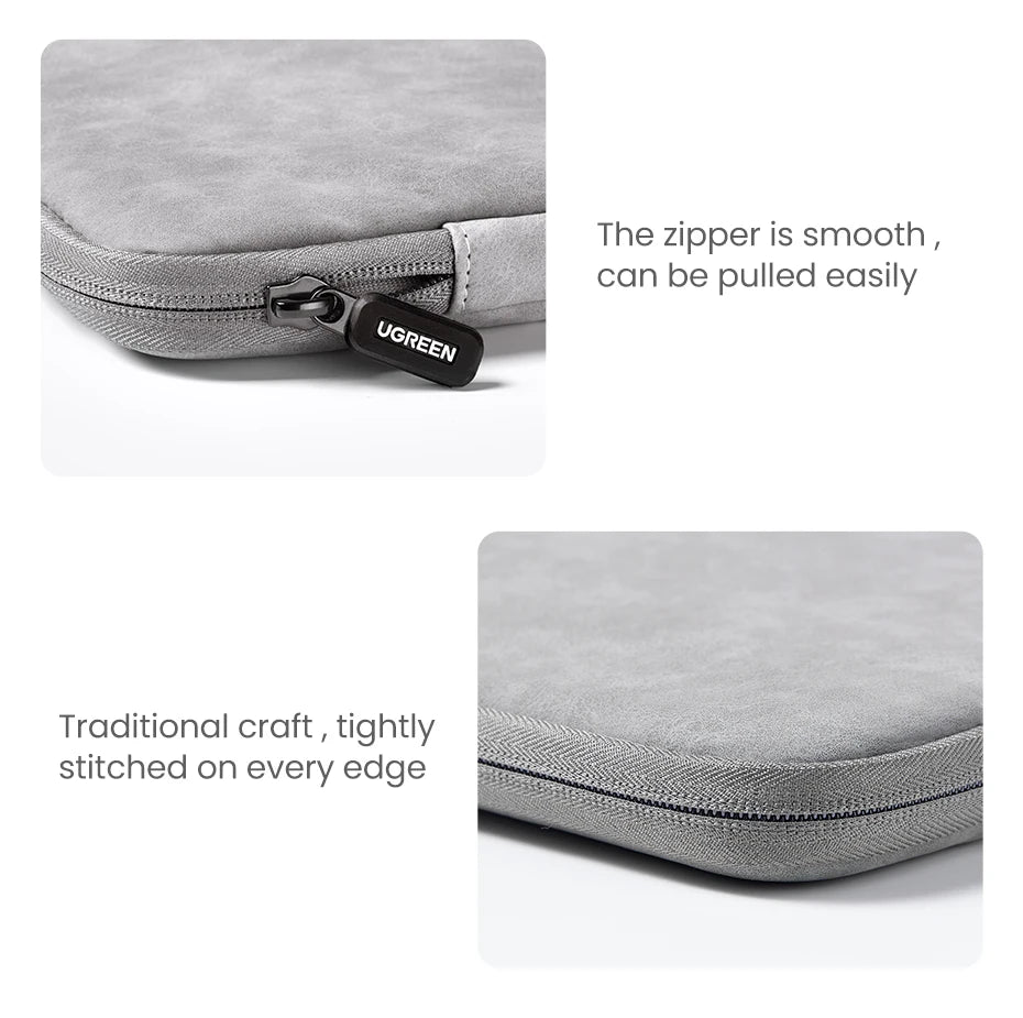 UGREEN  Leather Laptop Bag for Macbook Pro 13 14  Macbook Air Laptop Storage Bag Sleeve Case for iPad Pro Air Notebook Bag