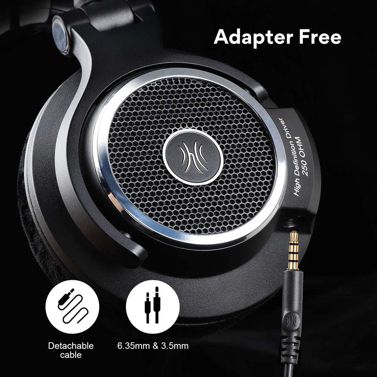 Oneodio Monitor 80 Open Back Headphones Wired Over Ear 250Ω Audiophile HiFi Headphones Hi-Res Audio Professional Studio Headset