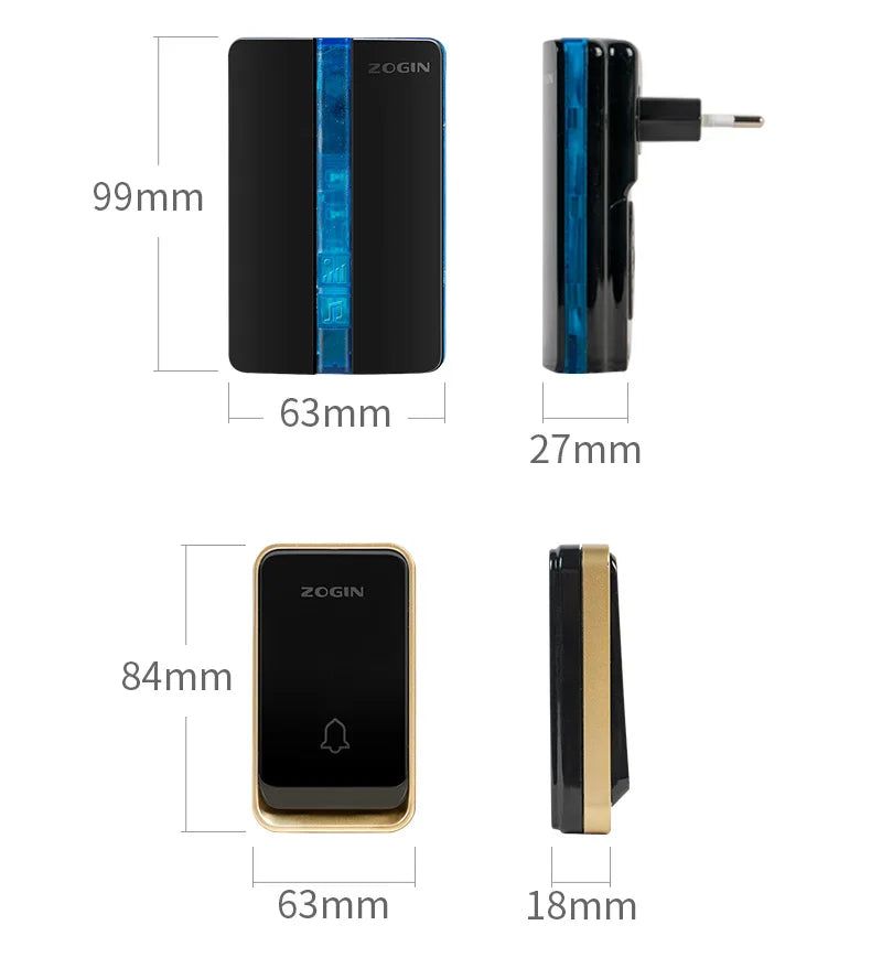 Wireless Doorbell Waterproof Self-powered Button Intelligent Door Bell Sets Home Welcome Outdoor 1 2 3 Receiver EU AU US UK Plug