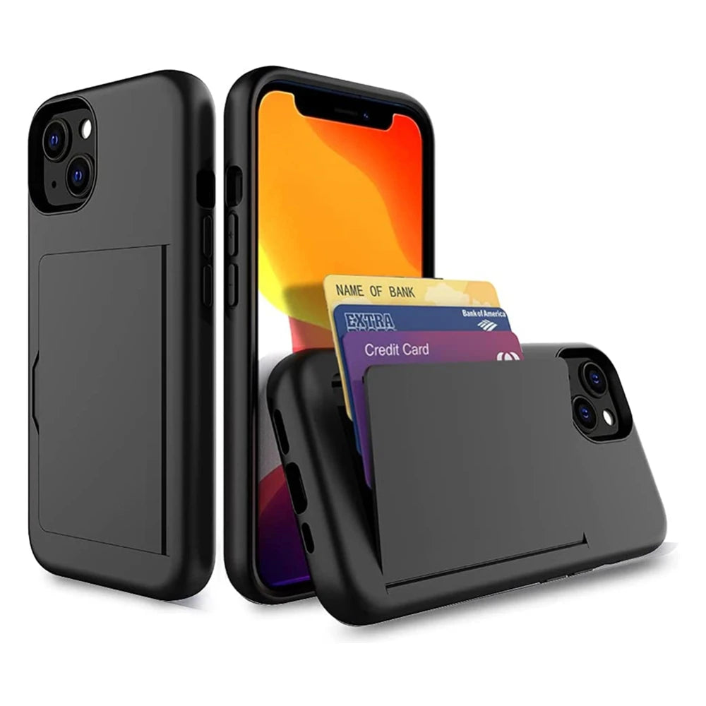 Wallet 3-Card Slot Case for Apple iPhone 13 Mini, Credit Card Holder, Bumper Coque, Fashion, 2021