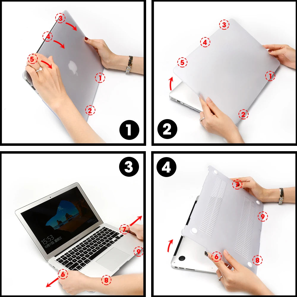 Matte Laptop Case For Macbook Air 13 A3240,A3113,A1466,Pro A1708 A2338, MacBook Air15 A2941,Pro A1707,16 A2141,Laptop Cover Case