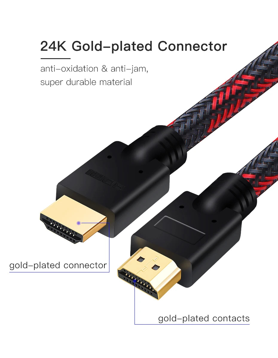 Shuliancable HDMI Cable 4K 60Hz 2.0 Cable HDR 1m-5m All Support 4K/60Hz for HDTV LCD Laptop XBOX PS3