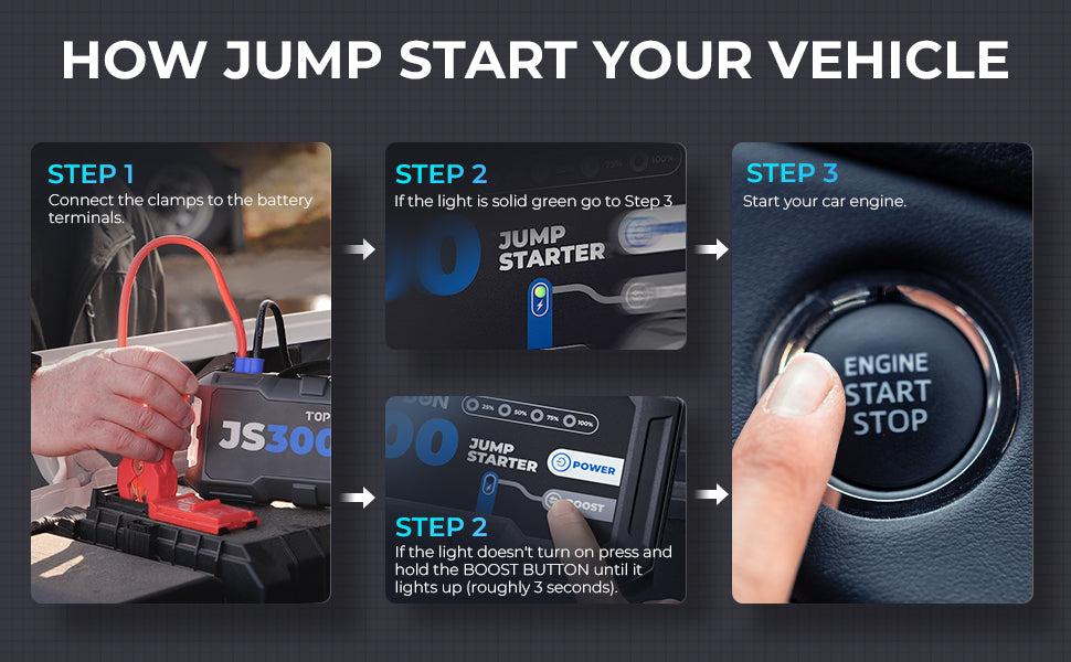 Topdon JS3000 3000A Car Jump Starter Power Bank 12V Car Starting Device 24000Mah Battery Jump Start for Car Booster