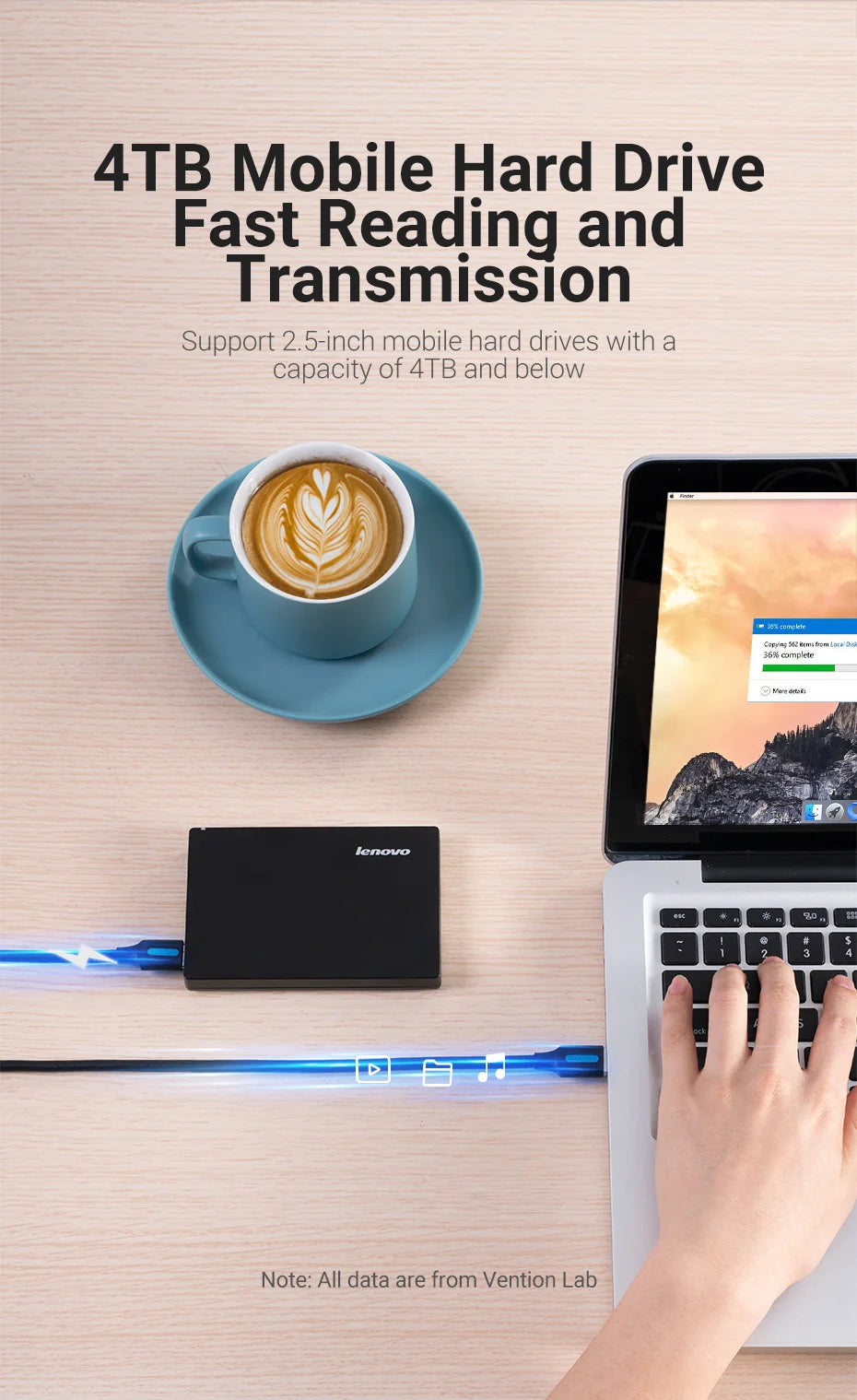 Vention Micro B Cable USB 3.0 2A to USB A Cable Data Transfer Fast Charger Cord for Hard Drive Samsung Micro B USB 3.0 Cable