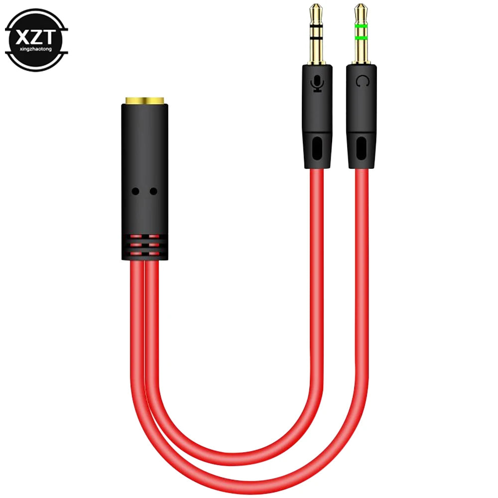 2 in 1 Male To Female Aux Audio Cable Y Splitter Cable 3.5mm MP3 MP4 Stereo Plug Adapter Jack For Headphone Computer Cable