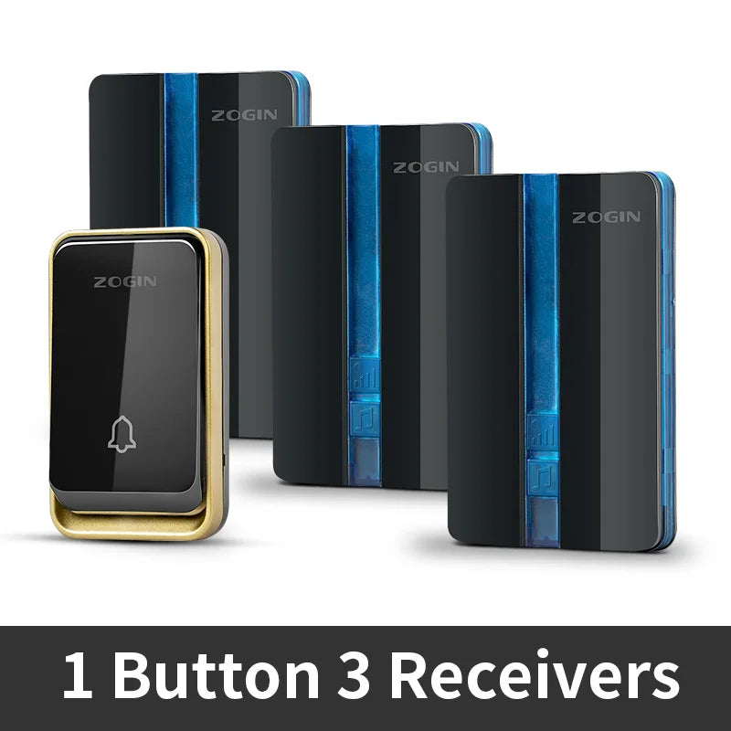 Wireless Doorbell Waterproof Self-powered Button Intelligent Door Bell Sets Home Welcome Outdoor 1 2 3 Receiver EU AU US UK Plug