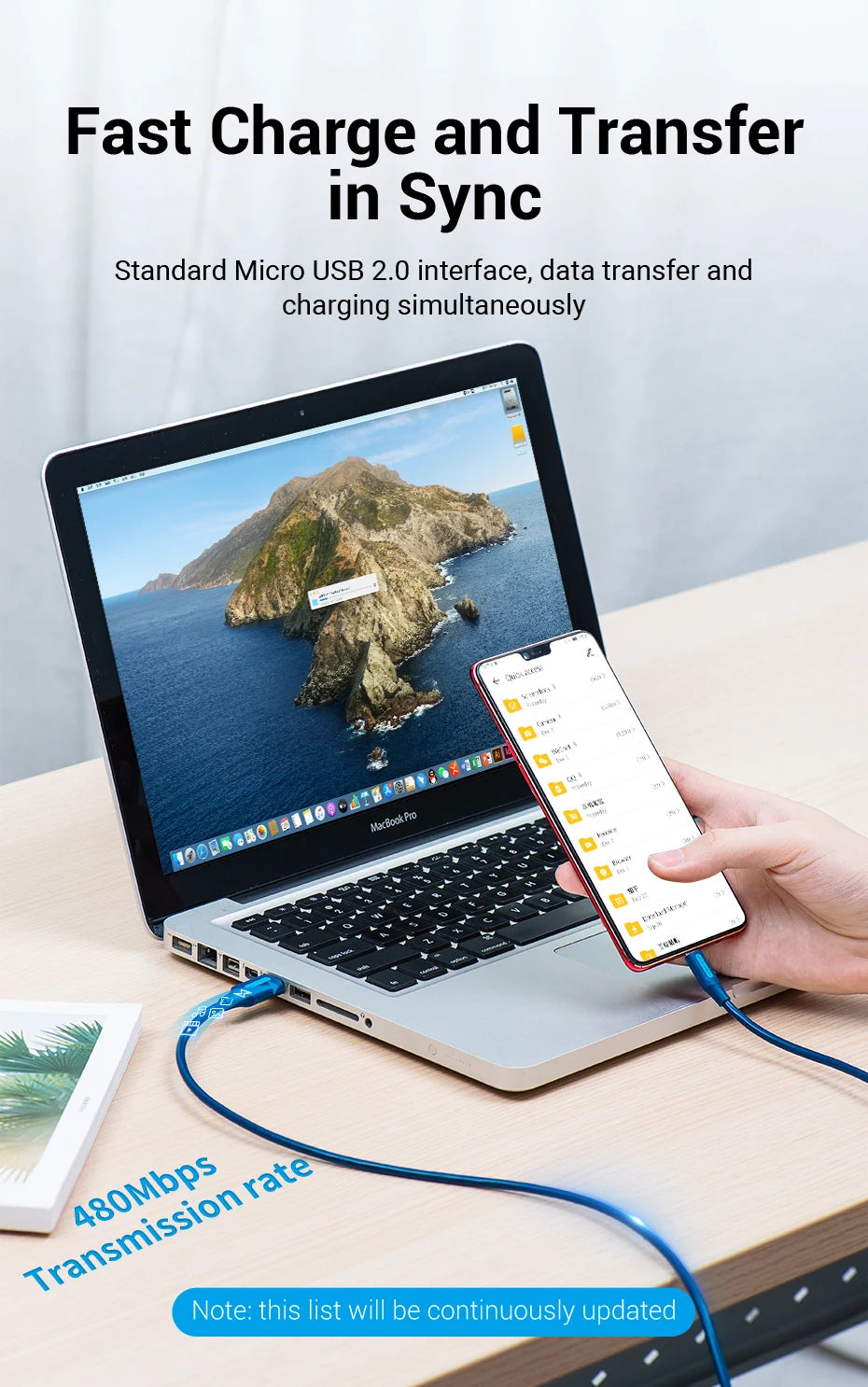 Vention Micro USB Cable 3A Fast Charging Wire for Android Tablet Mobile Phone Cord for Samsung Xiaomi HTC USB Charger Data Cable
