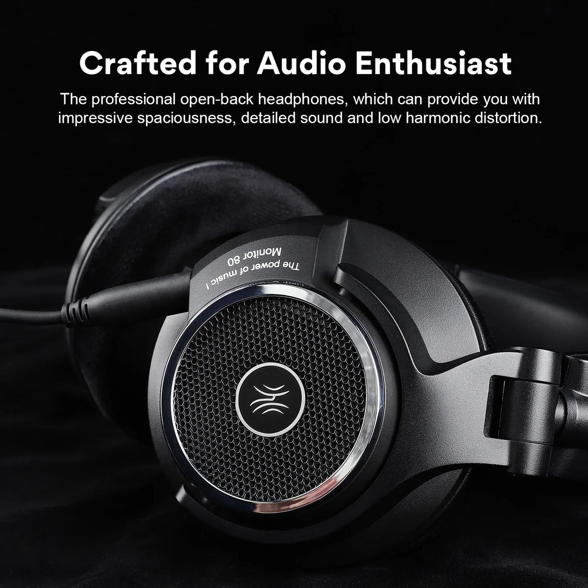 Oneodio Monitor 80 Open Back Headphones Wired Over Ear 250Ω Audiophile HiFi Headphones Hi-Res Audio Professional Studio Headset
