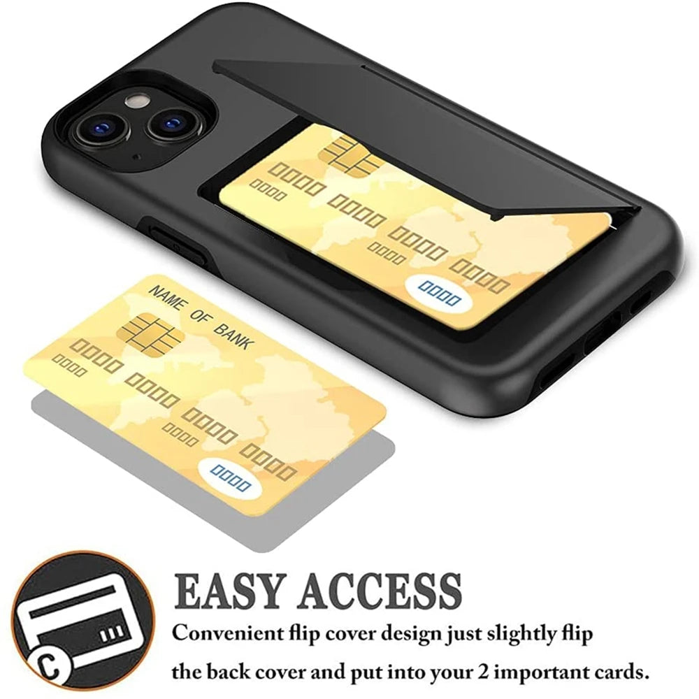 Wallet 3-Card Slot Case for Apple iPhone 13 Mini, Credit Card Holder, Bumper Coque, Fashion, 2021