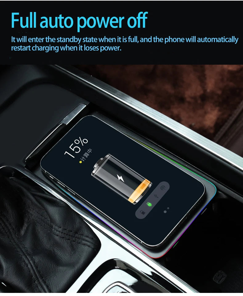 Car Wireless Charger for Volvo XC90 NEW XC60 S90 V90 18-2024 Special Mobile Phone Charging Plate Car Accessories V60 2020 S60