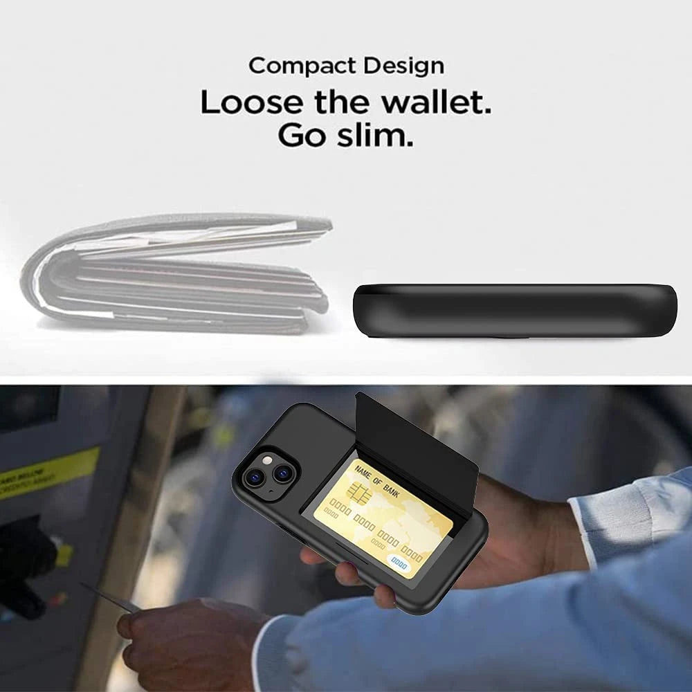 Wallet 3-Card Slot Case for Apple iPhone 13 Mini, Credit Card Holder, Bumper Coque, Fashion, 2021