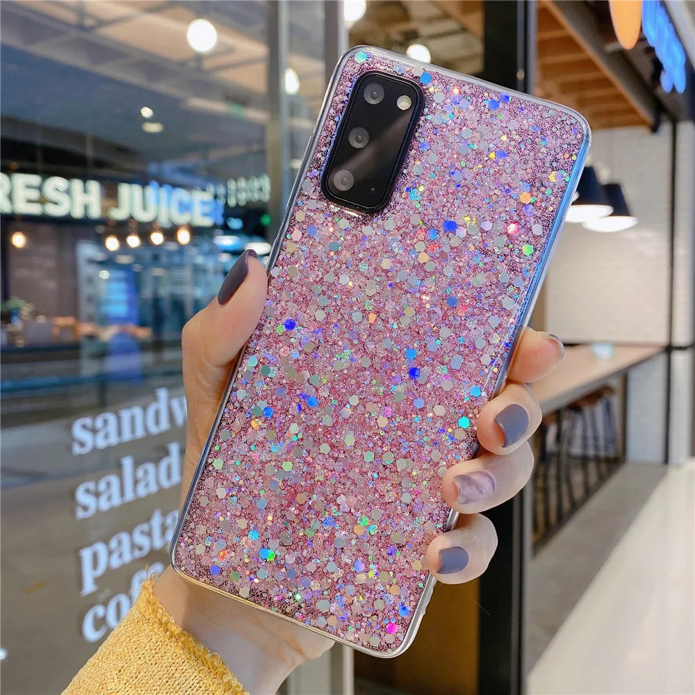 Bling Sequins Glitter Case For Samsung Galaxy S26 S26Plus S26Ultra S25 S24 S23 S22 S21 Ultra FE Plus A16 A55 A35 A25 Soft Cover