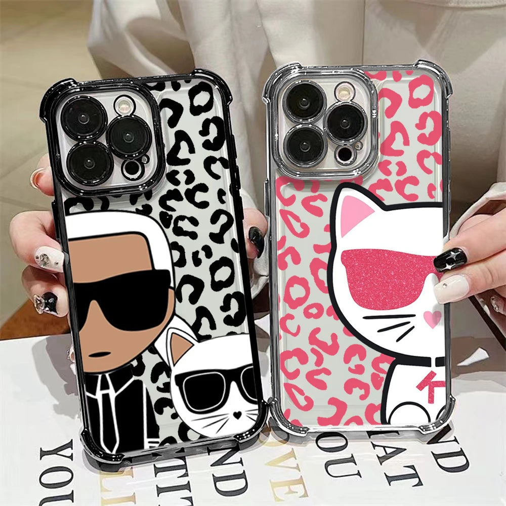 Creative Luxury k-Karls-Pattern Plating Phone Case For Samsung S26 S25 S24 S23 S22 S21 S20 FE Note20 Edge Plus Ultra 4G 5G Cover