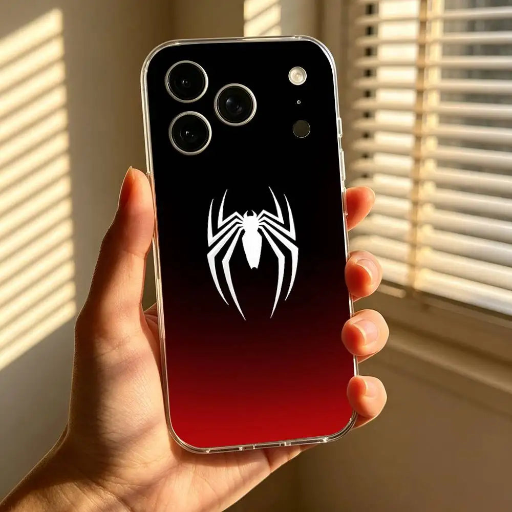 Classic-S-Spider-Man-S Phone Case For IPhone 17 16 15 14 Plus 13 12 11 Pro Max Phone Back Cover Transparent Shockproof Cover